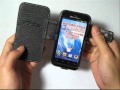 Foto pequena PDair Leather Case for Motorola Defy XT535 - Book Type (Black)