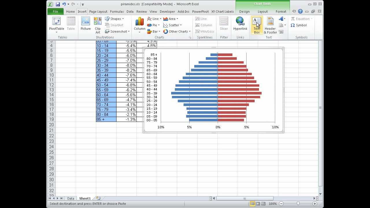 Excel 2010 - Como fazer uma pirâmide etária em Excel - YouTube