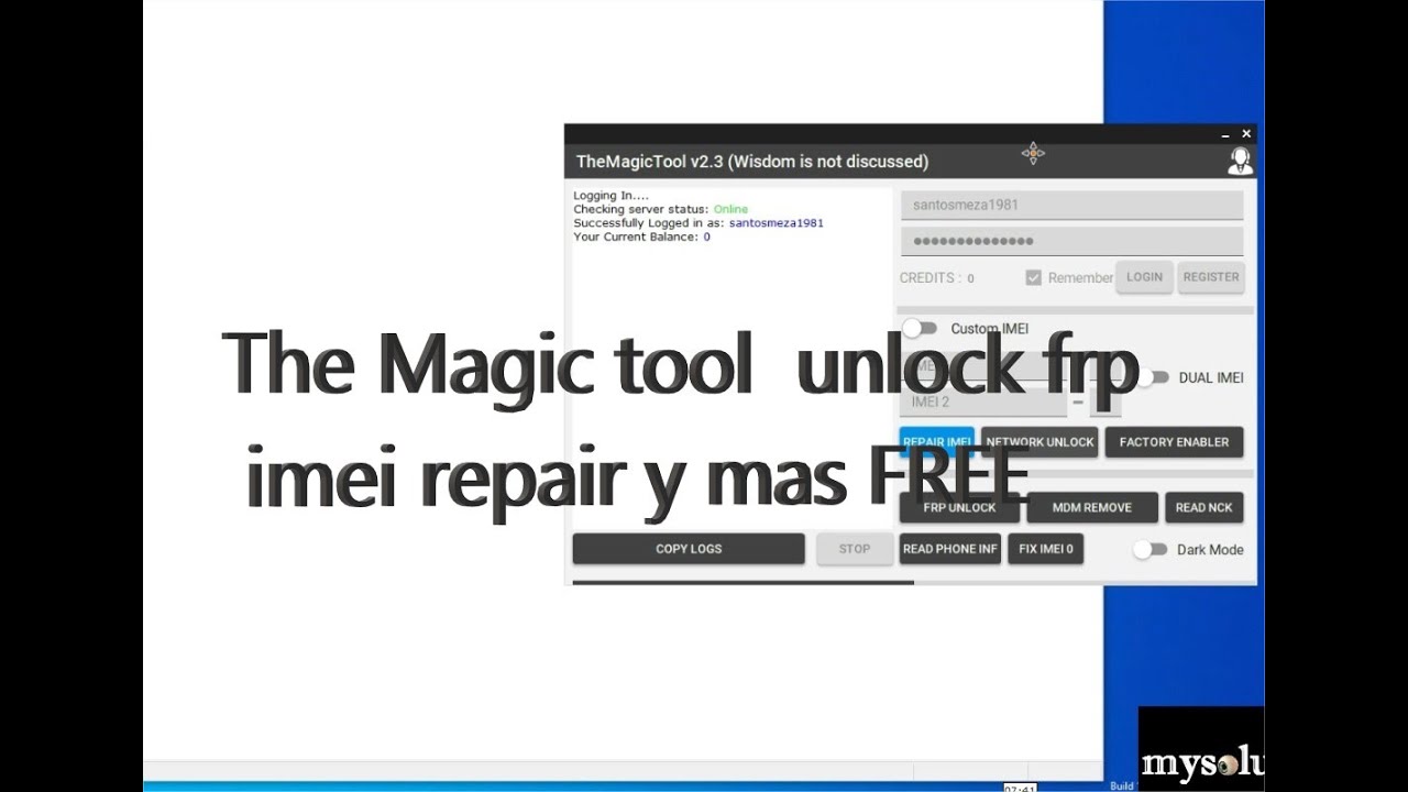 The Magic tool unlock frp imei repair y mas FREE The Magic tool unlock frp imei repair y mas FREE