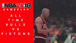 NBA 2K18 Gameplay | Full Game | All Time Bulls vs. All Time Pistons (Superstar)