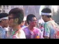 Runners covered in paint in Beijing