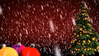 Beautiful Christmas Snow Falling On Christmas Balls And Christmas Tree - Free Christmas Background