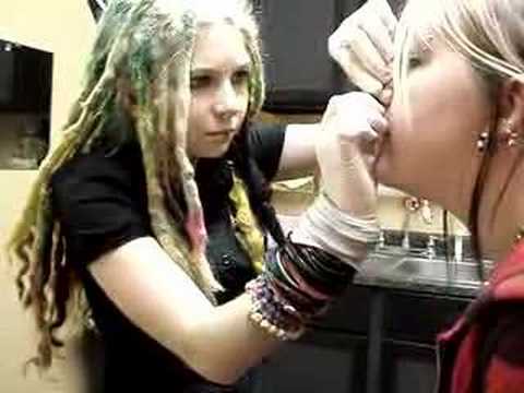 ME getting my septum pierced 4-18-08 [Yesit hurt like a mofo]and for the 