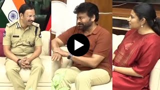 Chiranjeevi And Sushmita Konidela Met Police Commissioner Vc Sajjanar Mana Shankara Varaprasad Garu