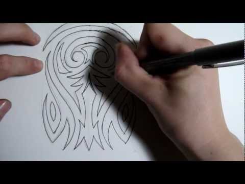How to Draw a Tribal Half Sleeve Tattoo Design Part 1