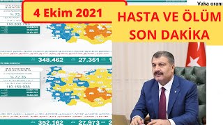 Son Dakika 4 Ekim Bugünkü Vaka Sayısı Korona Virüs Vaka Sayıları Tablosu Günlük Vaka Sayısı