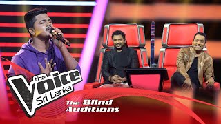 Milinda Prabath - Teri Ungli Pakad Ke Chala Lyrical | Blind Auditions  | The Voice Sri Lanka
