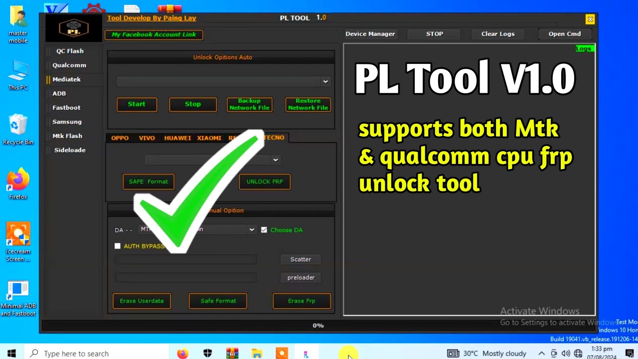 Pl tool v1.0 | mtk and qualcomm cpu free frp unlock tool Pl tool v1.0 | mtk and qualcomm cpu free frp unlock tool