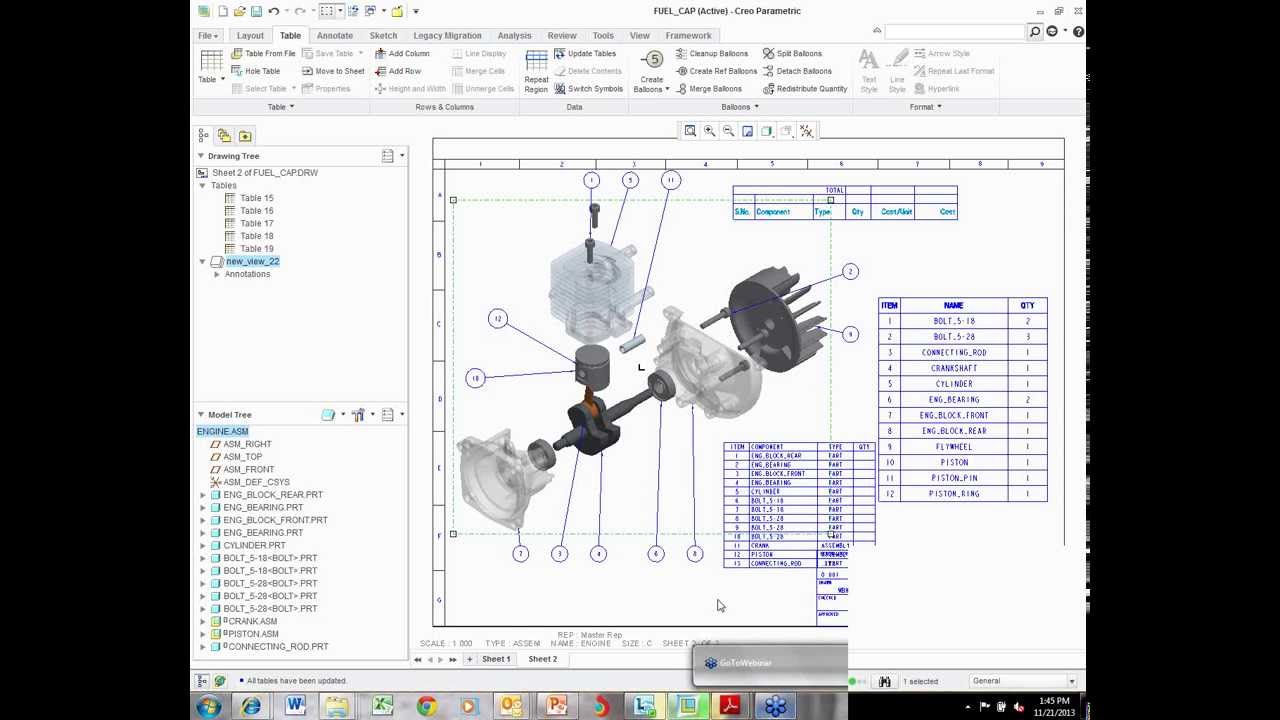 Creo 2 0 Detailing Tables and Parameters YouTube