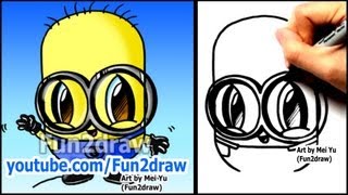How To Draw A Minion From Deable Me - Fun2Draw Style Easy Characters Online Art Cles