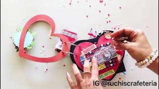 ‘Hearts’ A Chipboard Album | Ruchi’s Crafeteria | Flip Through | DIY | Albums & Scrapbooks