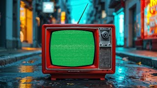 Old Retro Tv On Street Green Screen | 4K | Vintage | Global Kreators