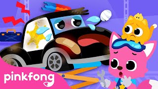 Where are you hurting? | Police Car Wheel is Broken! | Pinkfong Car Hospital | P