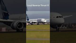 Westjet Boeing 787-9 Dreamliner Landing At Amsterdam With Max Reverse Thrust