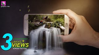 3D Waterfall On Mobile(3D Pop Out Effect) Photo Manipulation In Photoshop - Photoshop CC 3D Waterfall On Mobile(3D Pop Out Effect) Photo Manipulation In Photoshop - Photoshop CC