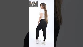 W00000O16 - Kadın Siyah Toparlayıcı Beli Lastikli Büyük Beden Tayt