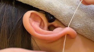 Asmr Ear Cleaning Ear Piercing Hole Floss