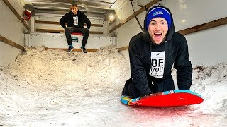 Sledding In Moving Truck Filled With Snow Ft David Dobrik Sledding In Moving Truck Filled With Snow Ft David Dobrik