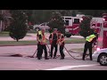 Fire Department Washing Down Roadway