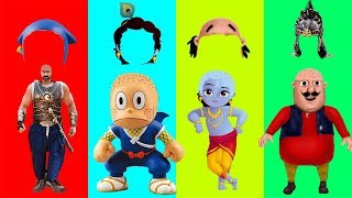 Wrong Hairs Motu Patlu Bahubali Ninja Hattori in Hindi Little Krishna Finger Family Song