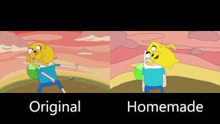 Adventure Time Theme Song (Original And Homemade) Side-by-Side Comparison