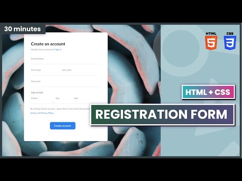 Build Mobile-First Website, Responsive Registration Form | HTML and CSS Tutorial in 30 minutes