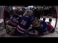 Kings goal saved by snow buildup in Rangers crease