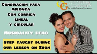 #Musicality demo #Milonga Step combination with lineal and circular #corridas by Georgina & Oscar