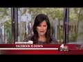 Breaking news on WNBC's noon news: "Facebook is down"