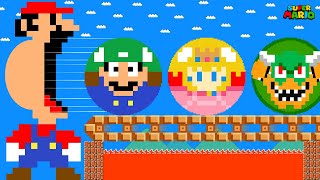 Super Mario Big Mouth And The Challenge Of Eating Marble Race Game Animation