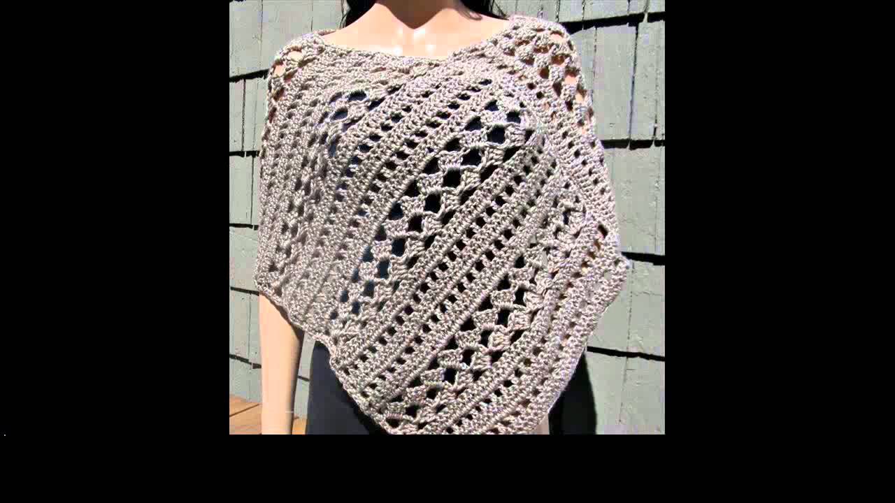 crochet poncho with sleeves - YouTube