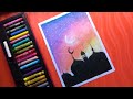 Ramadan Scenery Drawing with oil Pastel || Oil pastels painting