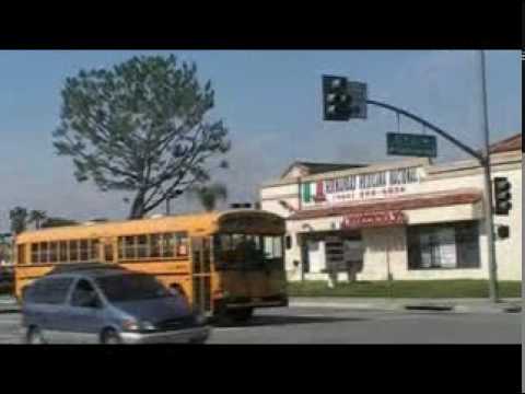 Army of School Buses in Downtown San Bernardino (First Student (formely 