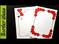 Hearts | Border designs on paper | border designs | project work designs | borders for projects
