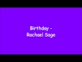 Birthday - Rachael Sage (Dance Moms) - Lyrics