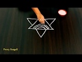 Triangle rangoli design with out dots || easy freehand kolam || alpona #224
