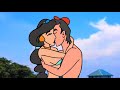 Aladdin and Princess Jasmine kissing