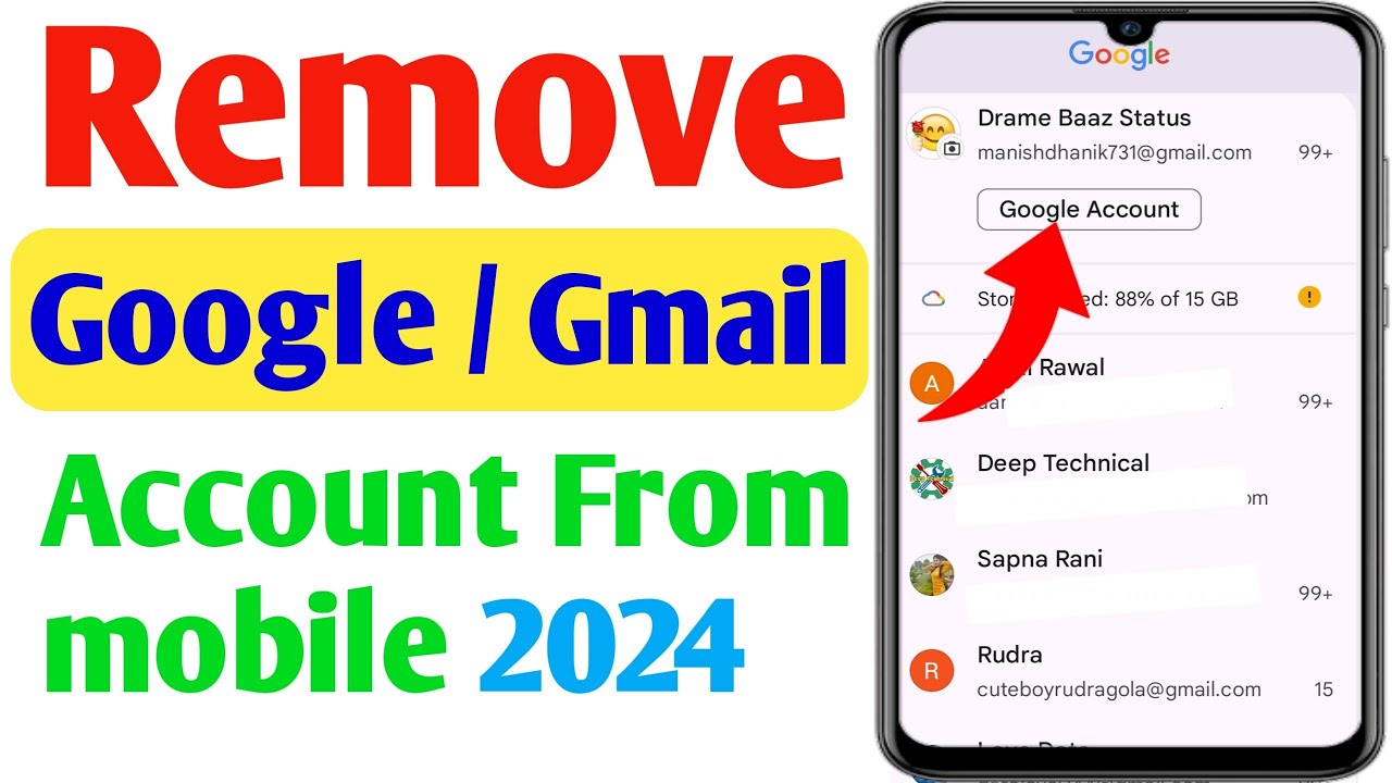 How to remove Gmail Google account from mobile phone || How to remove Gmail Google account from mobile phone ||