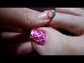 Toe nails: pink fishnet nails with rhinestones