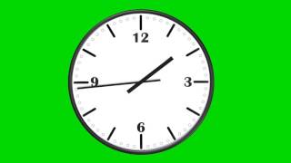Clock Time Laps 1 Hour In 30 Seconds Loopable -  Green Screen - Free Use