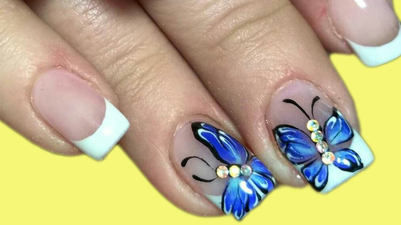 Красивый маникюр бабочки рисунки Красивый маникюр бабочки рисунки