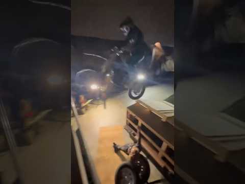 Crazy moto stunt at the warehouse ‼️🤯 #oc #ramps