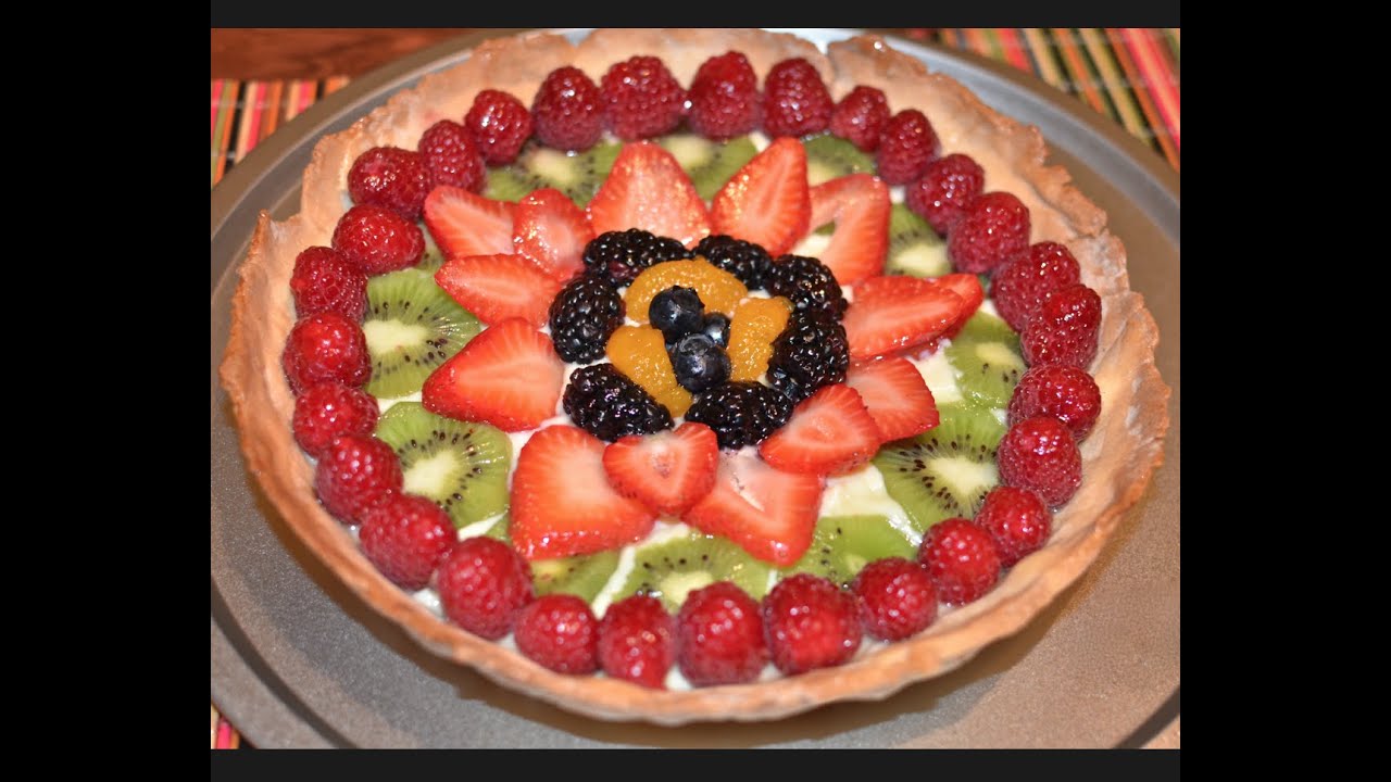 Tarta de crema con frutas - YouTube Tarta de crema con frutas - YouTube