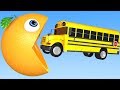 Learn Colors with PACMAN and School Bus Farm Orange Street Vehicle for Kid Children