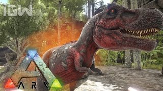 Dire Wolves killing Alpha Rex! - OFFICIAL PVE | ARK: Survival Evolved