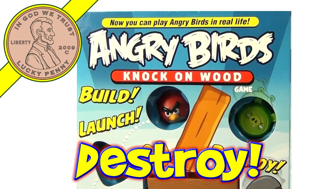 Angry Birds Knock On Wood Card Game by Mattel Build Launch Destroy w