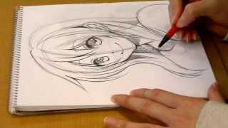 Morita's?manga Come Back!.DRAWING girl's face by pencil 01 SeAL_Morita_Eihire