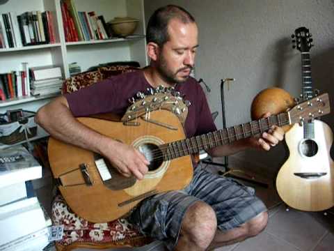 Homemade acoustic guitar-sitar (test)
