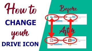 How to change drive icon in windows 7,8,8.1,10| Tagalog