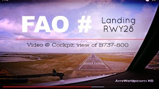 Landing @ Faro - Algarve Airport (FAO/LPFR) Portugal # Cockpit view - RWY28